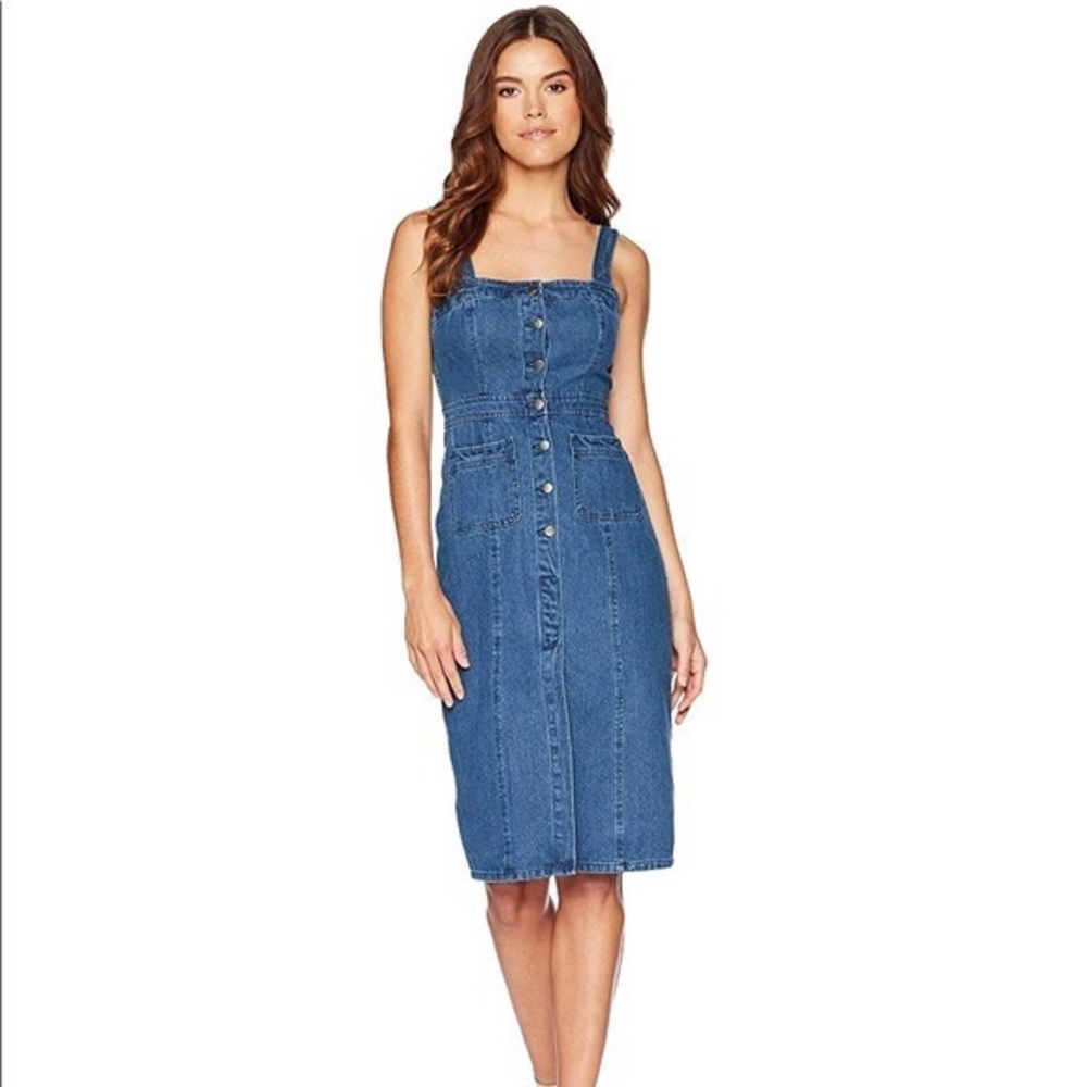 BB Dakota Denim Sleeveless Dress in Dark Blue
